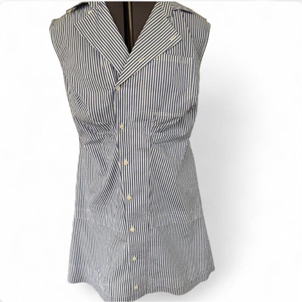 Derek Lam Satina Blue and White Striped Shirt